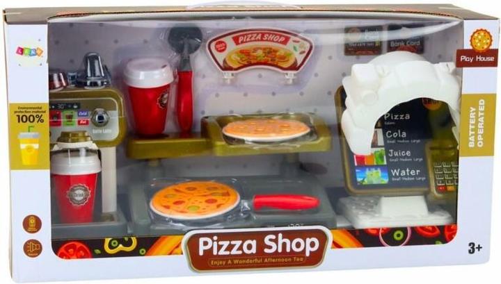 Produktbild Lean Toys Set Shop Pizza Kaffee Getränke Kasse