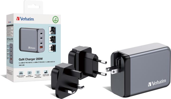 Actual product image Verbatim GNC-200 GaN Charger (200 W)
