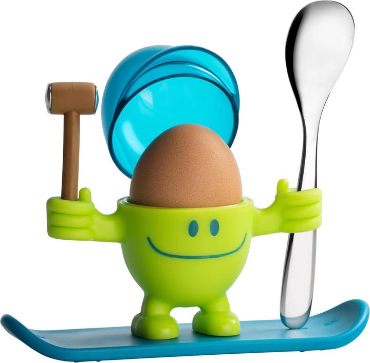 Produktbild WMF Eierbecher mit Löffel lustiger Eierbecher Kinder Kunststoff McEgg grün (1 x)