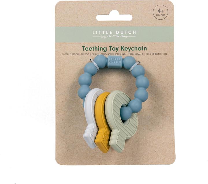 Actual product image Rubo Toys Little Dutch Silicone Teething toy keychain blue