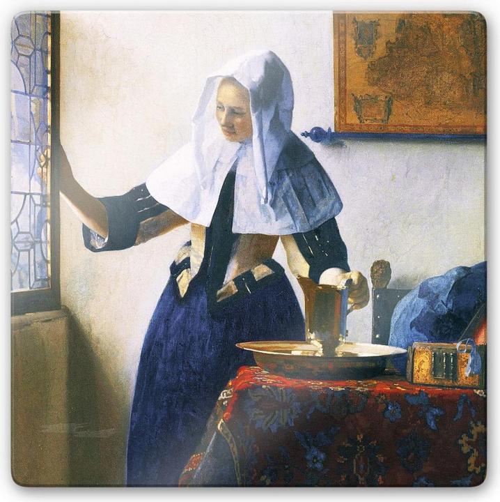 Immagine prodotto Trenddeko Giovane donna con brocca d'acqua alla finestra (20 x 20 cm)