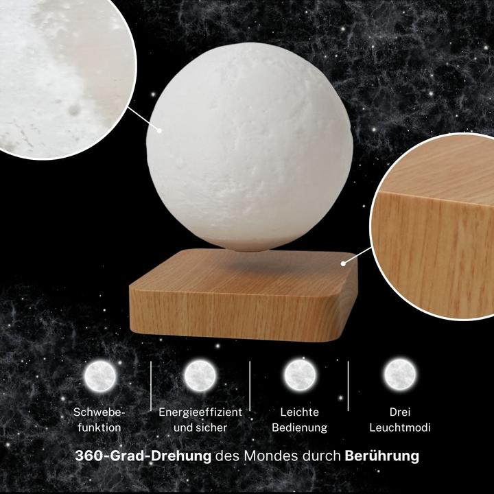 Immagine prodotto Hermex Luce notturna lunare a levitazione magnetica lampada da comodino lampada lunare luce d'atmosfera