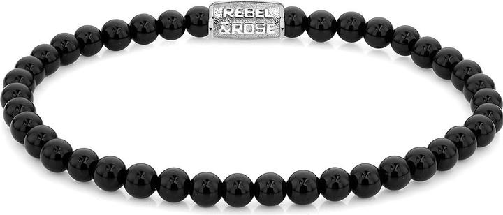 Produktbild Rebel & Rose Armband Black Velvet RR-40107-S-M Unisex (17.50 cm, Acero inoxidable, Onyx)