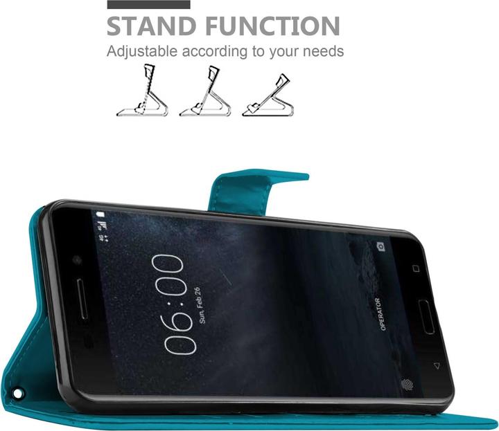 Actual product image Cadorabo Flower Book Case for Nokia 6.1 (Nokia 6.1)
