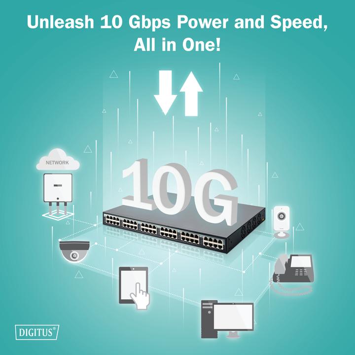 Produktbild Digitus 24 port gigabit PoE+ injector (802.3af (PoE), 802.3at (PoE+), 370 W)