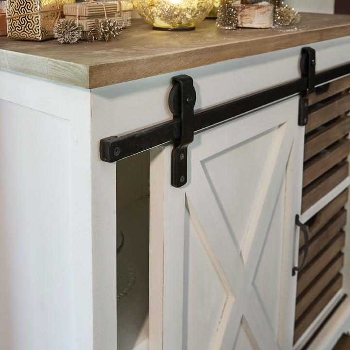 Actual product image Loberon Chest of drawers Bastid white / brown (100 x 40 x 85 cm)