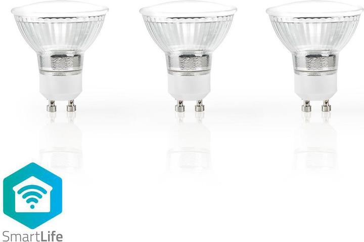 Image du produit Nedis Ampoule LED SmartLife | Wi-Fi | GU10 | 330 lm | 5 W | Blanc chaud | 2700 K | Classe énergétique : A+ (GU10, 5 W, 330 lm, 3 x, G)