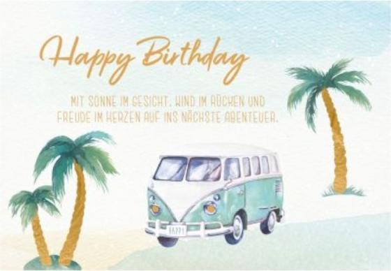 Image du produit Goldbek Carte d'anniversaire bus et palmier