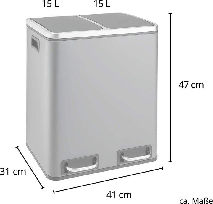 Produktbild Svita TM2X15 Treteimer, Grau (30 l)
