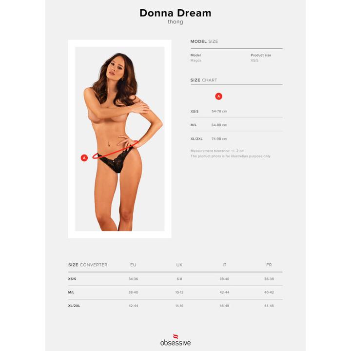 Productafbeelding Obsessive Donna Dream Kanten String - Zwart (M/L)
