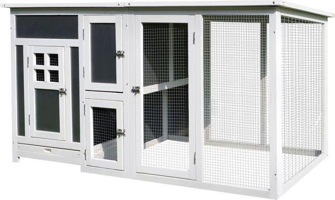Produktbild Swisshandel24 Hühnerstall Hühnerhaus Geeignet für 1-2 Hühner, mit Nistkasten Eierkiste mit 2 Fächern, Tanne, Grau+