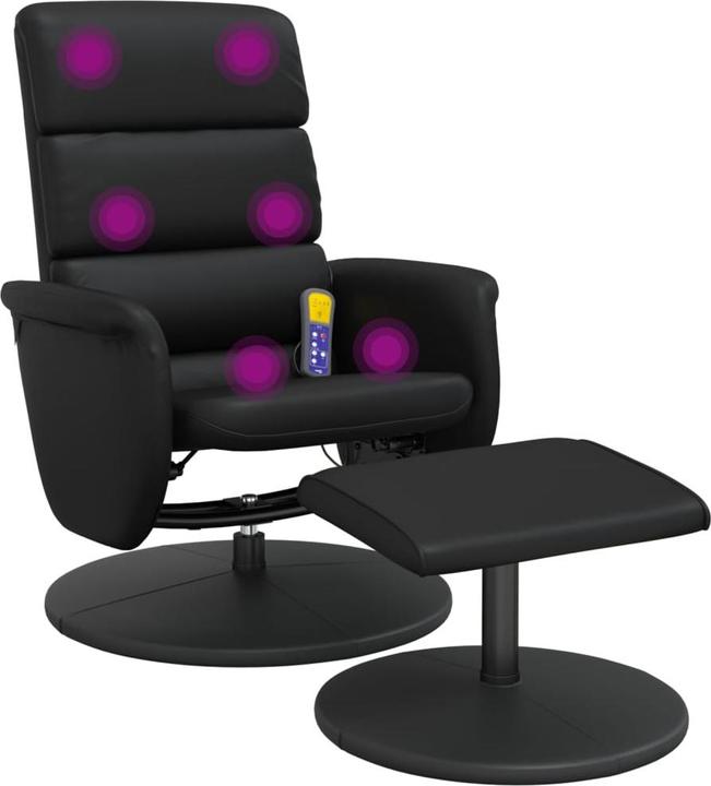 Immagine prodotto VidaXL Sedia da massaggio con poggiapiedi in similpelle nera, colore
