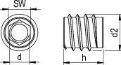 Actual product image Reisser Screw-in nut, M10x20, RN 7966, SW10, 25 pcs. (M10)