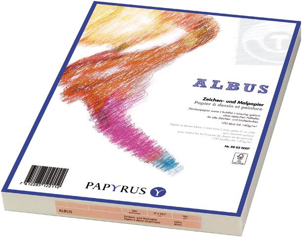 Image du produit Papyrus ALBUS - Papiers à dessin et à colorier (A3, Blanc)