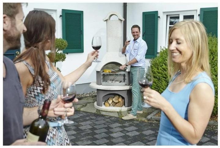 Produktbild Buschbeck Grillkamin Meran Beton anthrazitgrau weiss