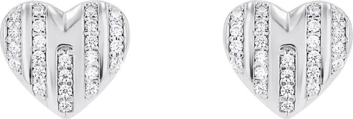 S.Oliver Ohrschmuck für Damen, 925 Sterling Silber, Zirkonia synth. | Herz (Silber 925)