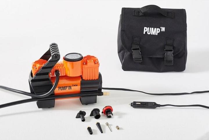 Produktbild Pump'in TWIN - Mini-compresseur 12V bi-moteur avec accessoires. Alimentation 12V allume-cigare.