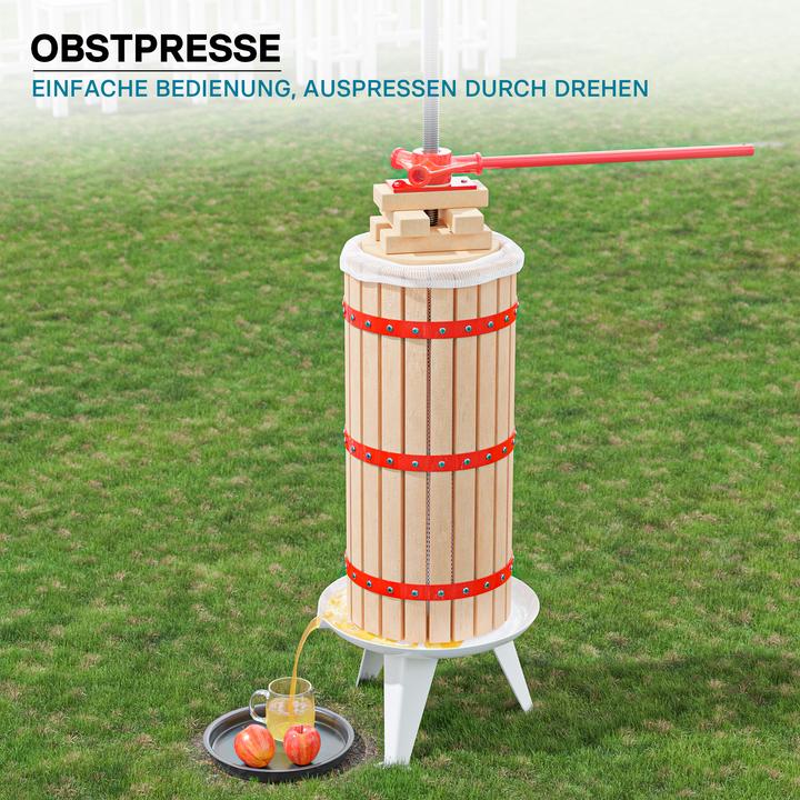 Produktbild Wiltec Obstpresse 30L mit 3x Presstuch Maischepresse Weinpresse Saftpresse