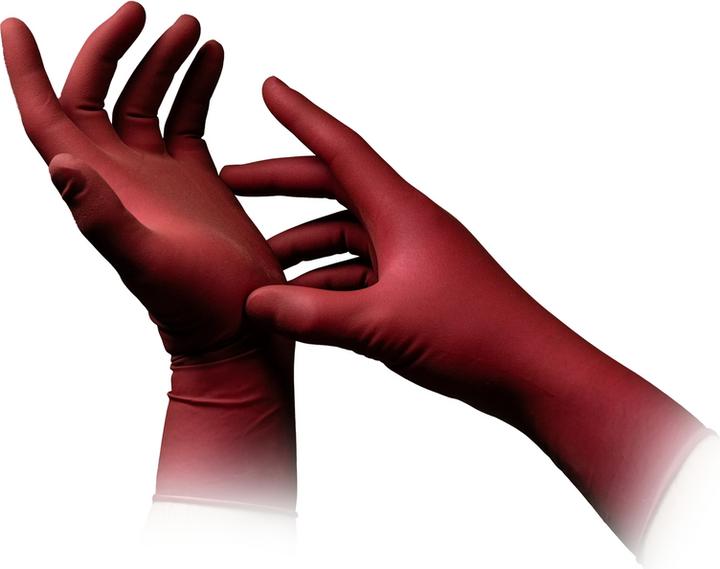 Produktbild Ampri Absogel Handschuh Latex puderfrei Bordeaux Gr. S 50 Stk. (S)