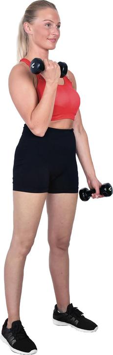 Actual product image Christopeit Vynil dumbbells Beauty Bells dumbbells 2 x 4 kg black The ergonomically shaped vinyl dumbbells (2 x 4 kg)