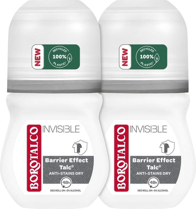 Borotalco Deo Invisible Roll on (2 x 50ml) (Roll-on, 100 ml)