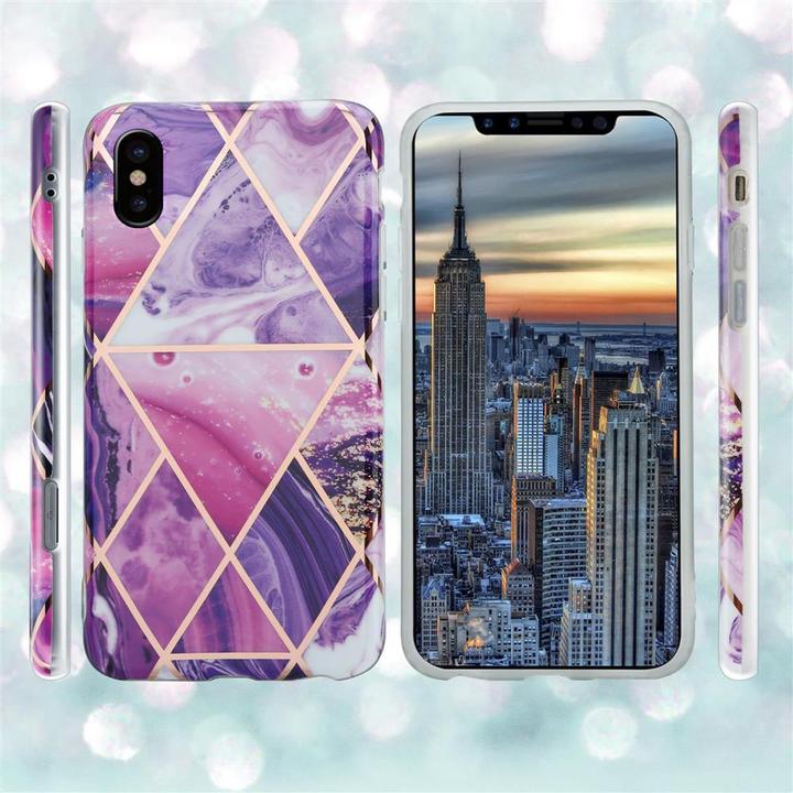 Actual product image Cadorabo IMD TPU Colorful Marble Cover (Apple iPhone X)
