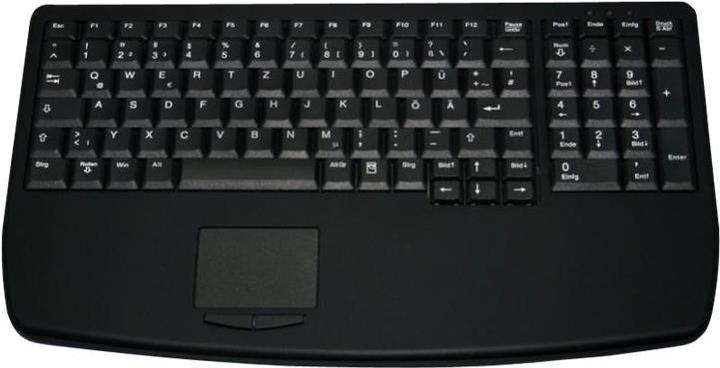 Immagine prodotto Active Key Tastiera touchpad ultrapiatta in stile notebook Industry 4.0 con NumPad PS2 nero (DE, Cablato)