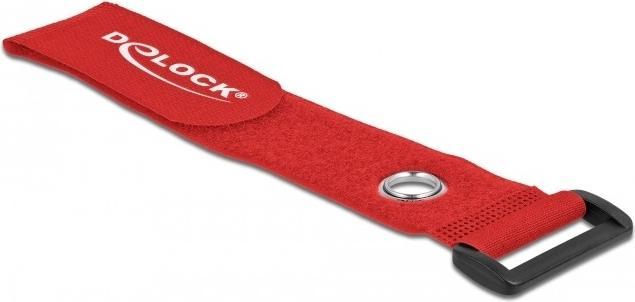 Produktbild Delock Klett-Kabelbinder mit Schlaufe und Befestigungsöse L 280 x B 38 mm rot 3 Stück (Klettkabelbinder, 280 mm, 3 Stk.)