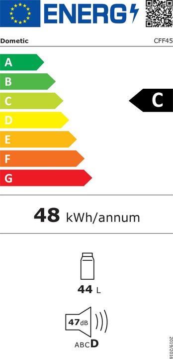 Energie-Label Dometic CFF 45 Kompressor-Kühlbox 38l 12/24V 100-240V (44 l)