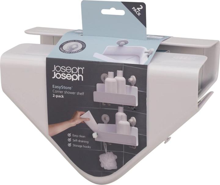 Productafbeelding Joseph Joseph EasyStore hoekdouchebak (set van 2) - Wit (26,5 x 18 x 45 cm)