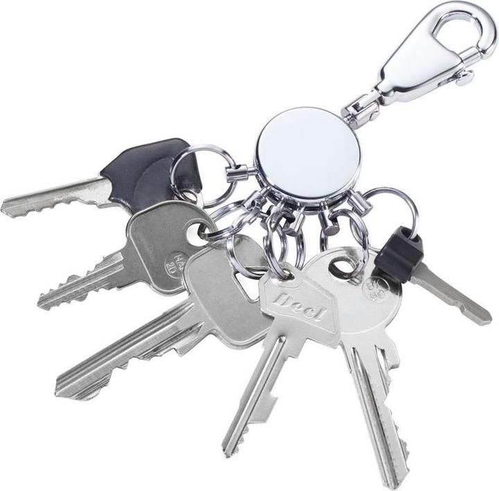 Actual product image Troika PATENT key holder round incl. 6 detachable rings, glossy grey