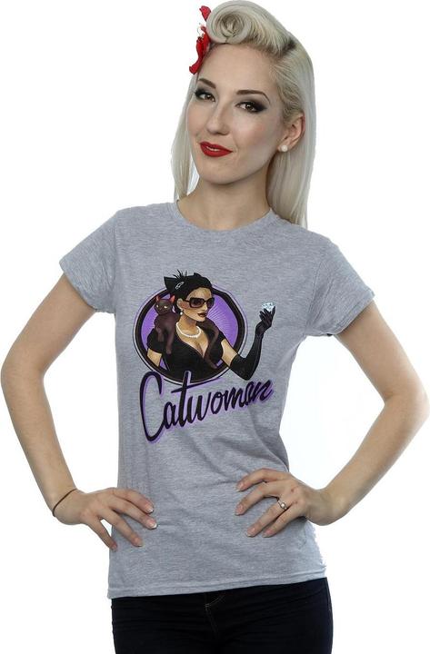 Actual product image Universal Textiles Womens/Ladies Catwoman Heather T-Shirt (XS)