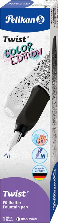 Image du produit Pelikan Füllhalter (Patronenfüllsystem) Twist® Color Edition Füller für Rechts- und Linkshänder, sch (Noir/Blanc, 1 x)
