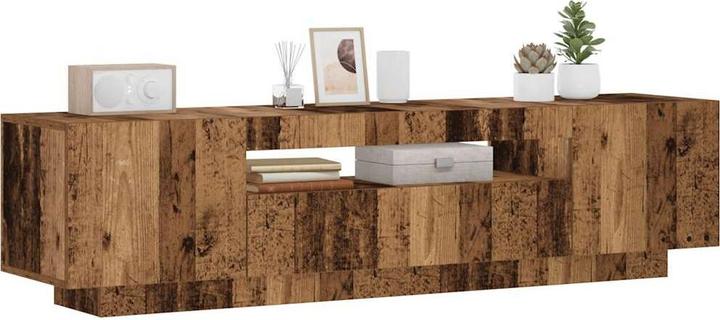Produktbild VidaXL TV-Schrank mit LED-Leuchten Altholz-Optik 160x35x40 cm TV-Möbel (160 x 35 x 40 cm)