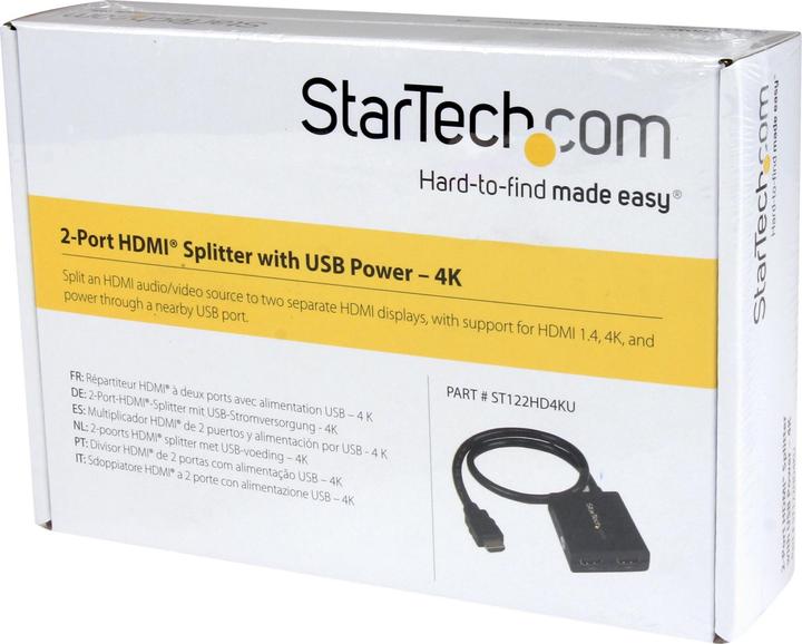 Actual product image StarTech 2 Port HDMI 1.4 splitter cable