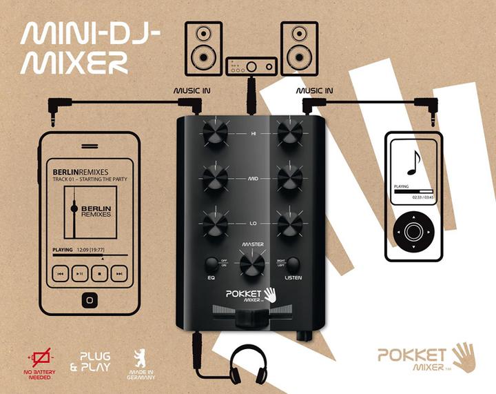 Produktbild Pokketmixer Mini DJ Mixer Schwarz (Line-Mischer)