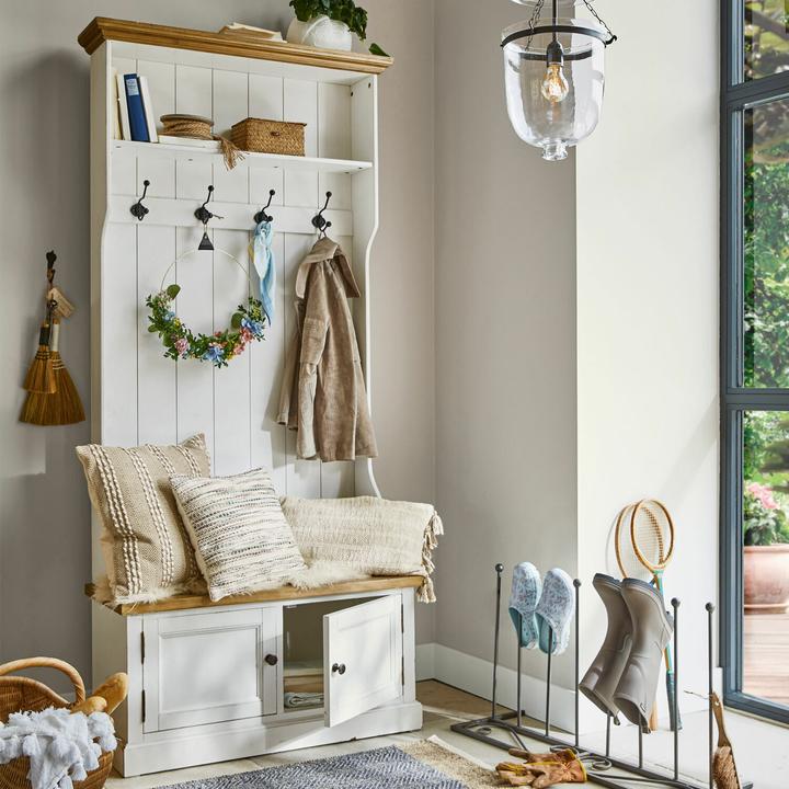 Actual product image Loberon Coat rack Colchester antique white/brown