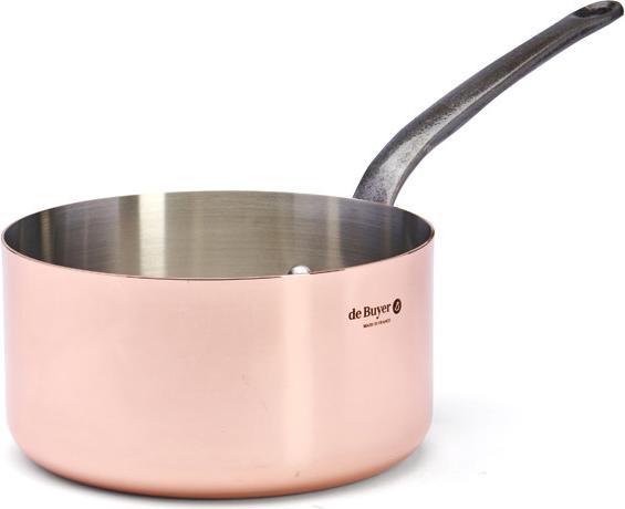 Actual product image de Buyer Inocuivre casserole with cast iron handle (20 cm, Pot, Stainless steel, Copper)