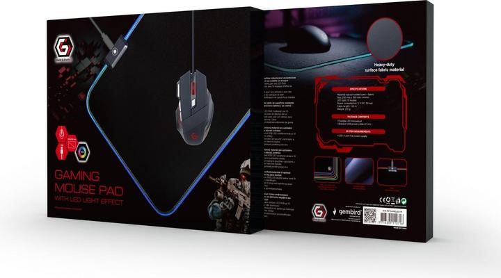 Actual product image Gembird MP-GAMELED-M Mouse Pad Gaming Mouse Pad (M)