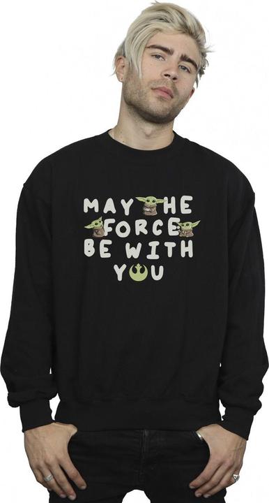 Actual product image Star Wars Mens The Mandalorian Grogu May The Force Be With You Sweatshirt (XL)