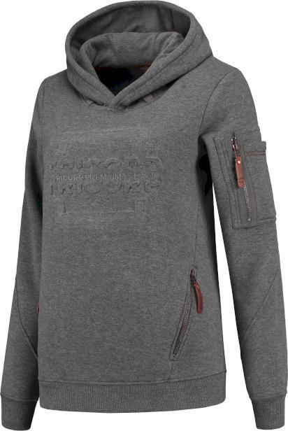 Tricorp 304007StonegreymelXL Sweater Premium Capuchon Logo Dames (XL)