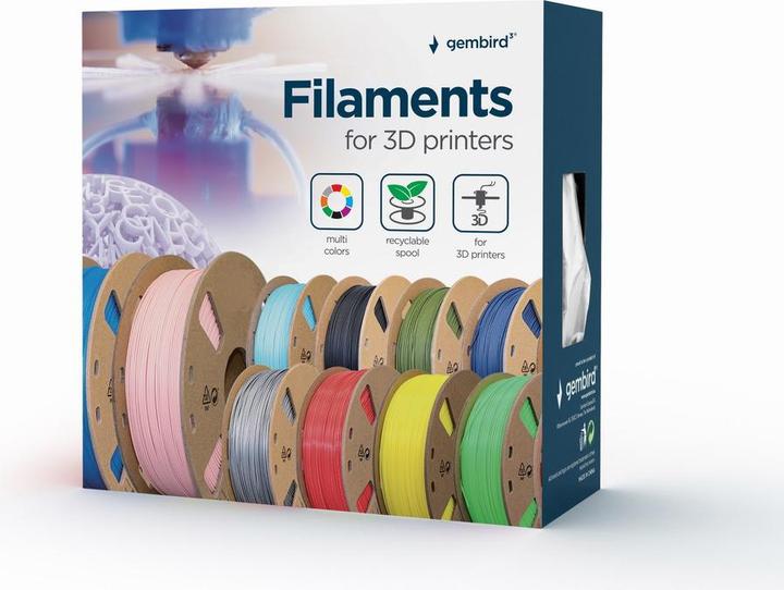 Image du produit Gembird Cassette de filament PLA bobine étroite (PLA, 1.75 mm, 1000 g, Bleu)