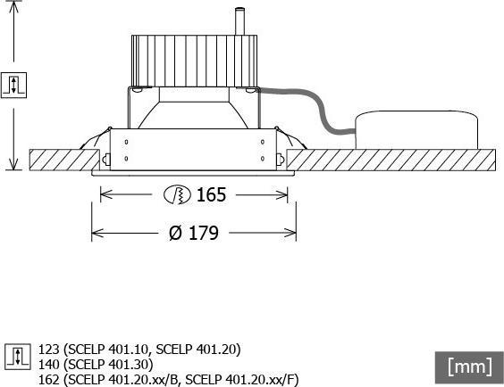 Actual product image LTS SCELP401.1030.45D ws LED recessed spotlight white 3000K 45Gr (1380 lm)