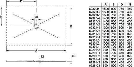 Immagine prodotto Villeroy & Boch V&B Piatto doccia SUBWAY INFINITY con antiscivolo 900x700x40mm bianco