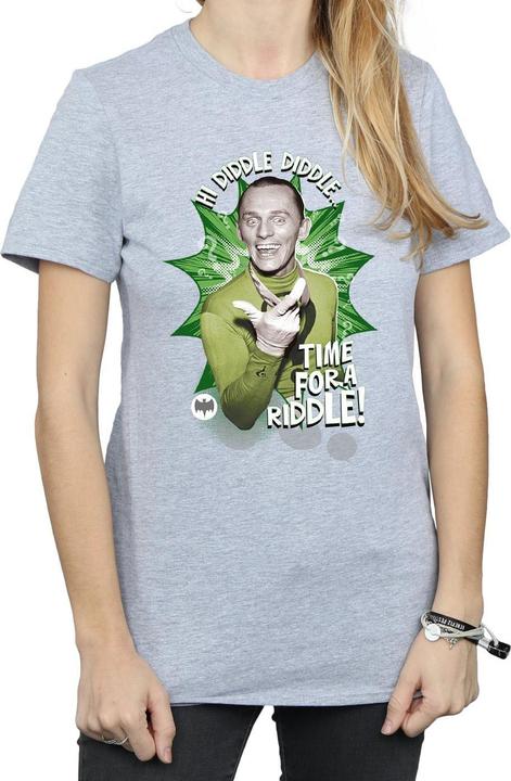 Actual product image Womens/Ladies Batman TV Series The Riddler Time for a Riddle Cotton Boyfriend T-Shirt (M)