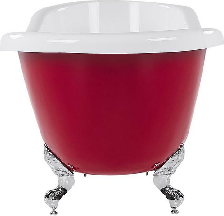 Produktbild Beliani Badewanne freistehend rot oval 170 x 76 cm CAYMAN (246 l, 76 cm)