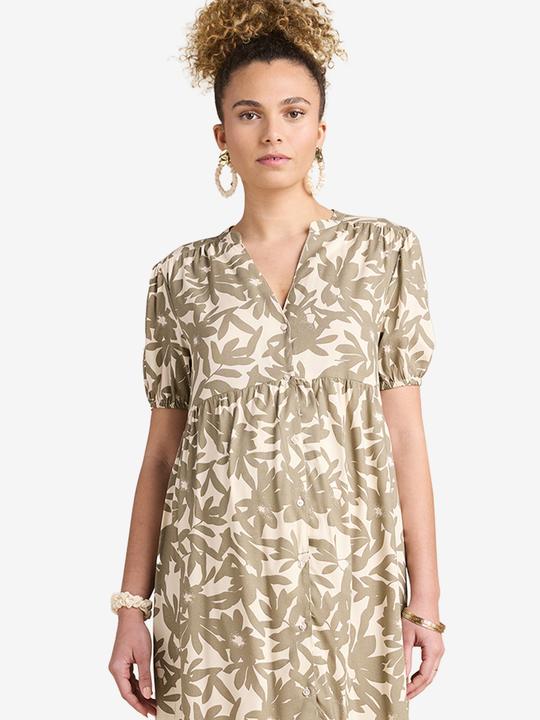Envie de Fraise Kurzes Kleid für Schwangerschaft und Stillzeit mit Blätterprint