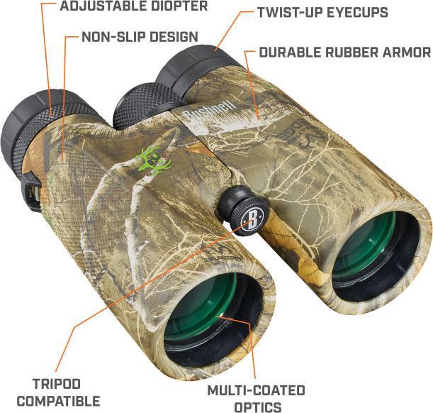 Actual product image Bushnell Powerview 10x42 Realtree edge Bone collector, roof (10 x, 42 mm)