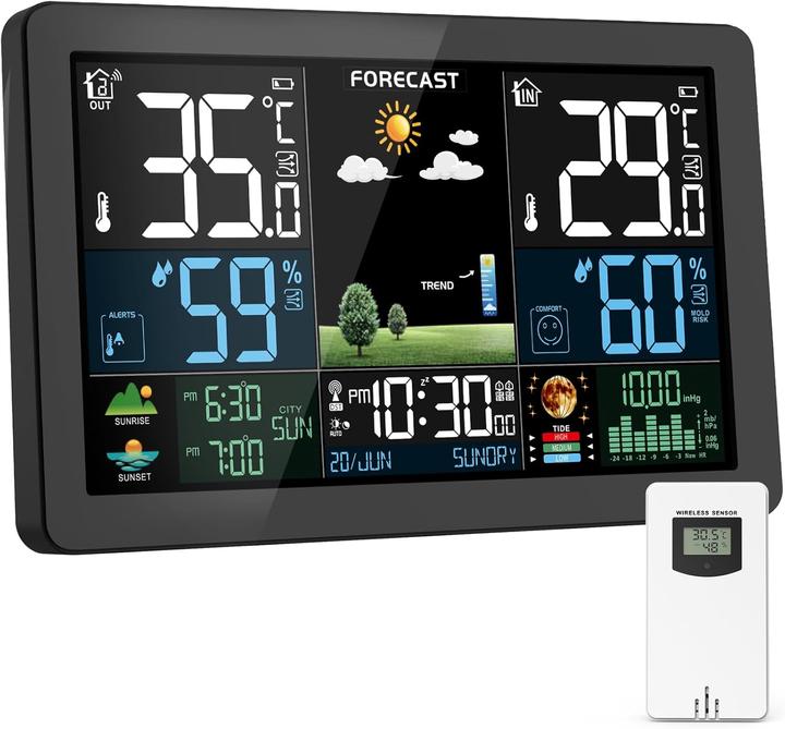 Haoyao Funk Wetterstation mit Aussensensor