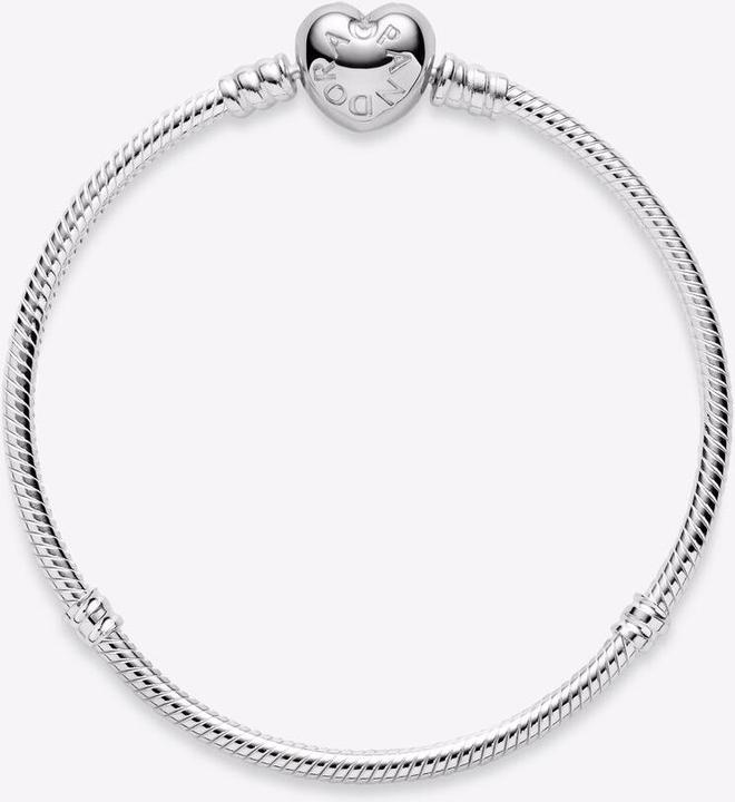 Actual product image Pandora Bracelet with heart clasp (19 cm, Silver)